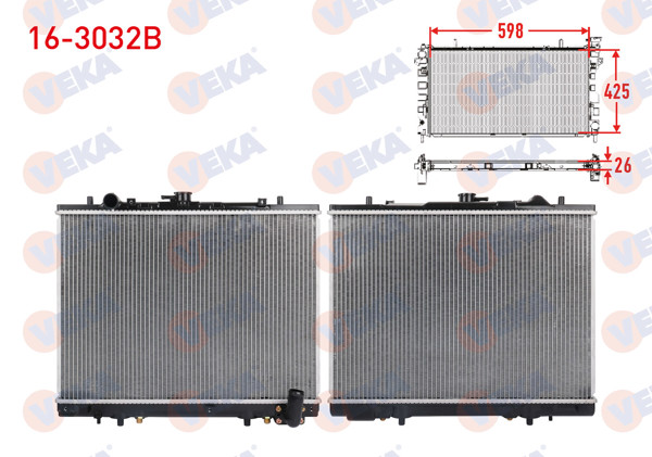 VEKA 16-3032B | Su Radyatörü Brazing Mitsubishi L 200 2.5 TD A-T 1996-2006