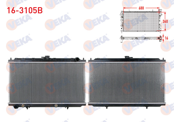 VEKA 16-3105B | Su Radyatörü Brazing Nissan Primera (P11) 1.6İ 16V A-T 1996-2001
