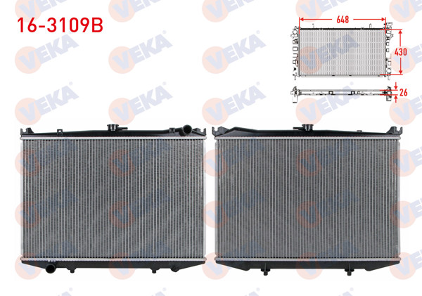 VEKA 16-3109B | Su Radyatörü Brazing Nissan Pick Up (D21) 2.5 D M-T 1985-1998