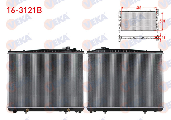 VEKA 16-3121B | Su Radyatörü Brazing (Soldan Çıkış) Nissan Pathfinder (R50) 3.5İ V6 A-T / M-T 1995-2005