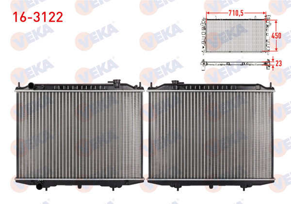 VEKA 16-3122 | Su Radyatörü Mekanik Nissan Pick Up (D22) 2.5 Dı (Yd25ddtı) M-T 2005 -