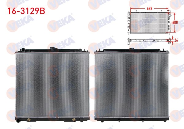 VEKA 16-3129B | Su Radyatörü Brazing Nissan Navara (D40) 2.5 DCI A-T 2005-2015