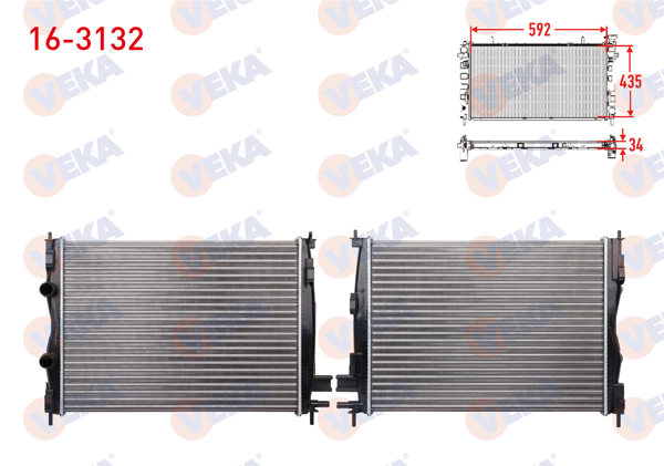VEKA 16-3132 | Su Radyatörü Mekanik Nissan Qashqai (J10) 1.5 DCI M-T 2007-2014