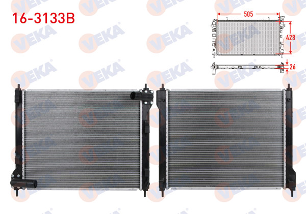 VEKA 16-3133B | Su Radyatörü Brazing Nissan Juke 1.6 Dıg-T A-T / M-T 2010 -