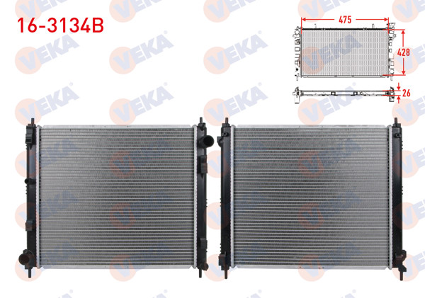 VEKA 16-3134B | Su Radyatörü Brazing Nissan Juke 1.5 DCI A-T / M-T 2010-2014