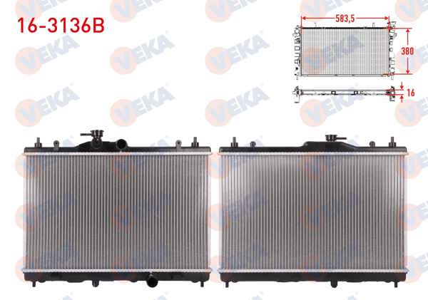 VEKA 16-3136B | Su Radyatörü Brazıng Nıssan Juke 1.6 M-T Ac + /-2010 -