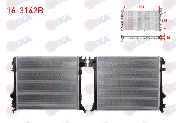 VEKA 16-3142B | Su Radyatörü Brazıng Nıssan Qashqai (J11) 1.5 DCI M-T Ac + /-2014 -