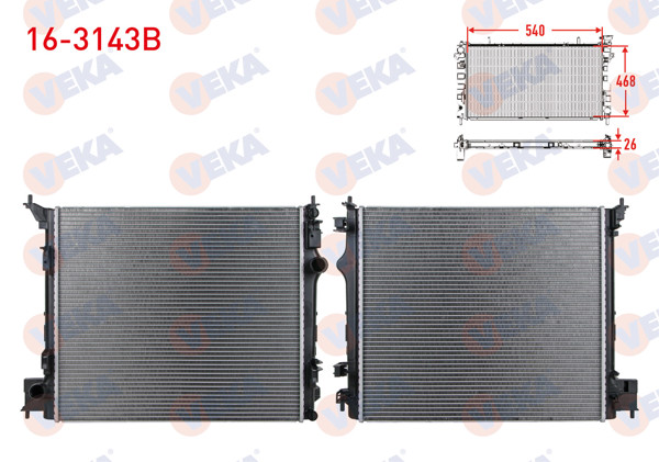 VEKA 16-3143B | Su Radyatörü Brazıng Nıssan Qashqai (J11) 1.6 DCI M-T Ac + /-2014 -