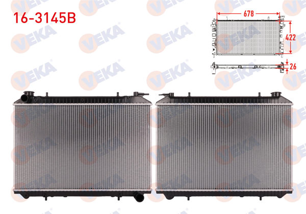 VEKA 16-3145B | Su Radyatörü Brazing Nıssan Vanette Cargo (Hc23) 2.3D M-T Ac + /-1996 -