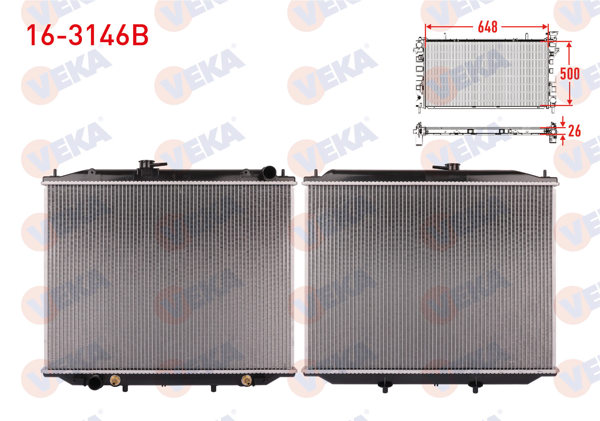 VEKA 16-3146B | Su Radyatörü Brazıng Nıssan Terrano II (R20) 2.7 TDI A-T Ac + /-1993 -