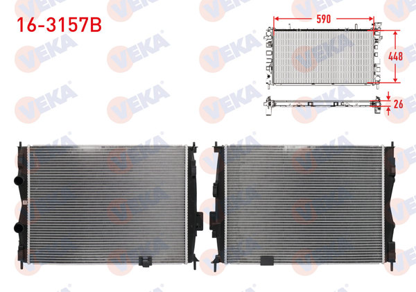 VEKA 16-3157B | Su Radyatörü Brazing Nissan Qashqai 1.6 DCI 2007 -