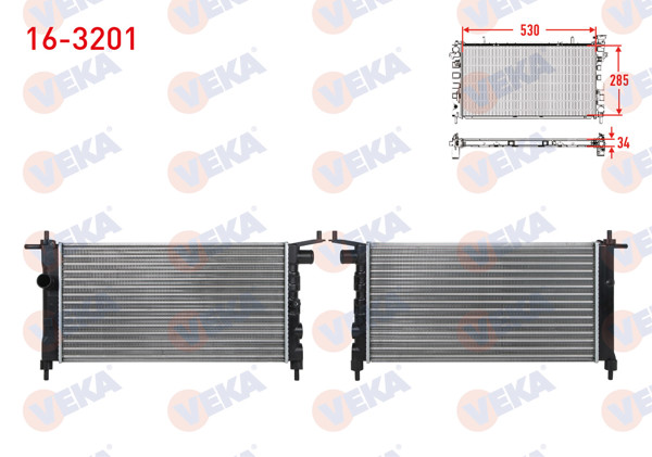 VEKA 16-3201 | Su Radyatörü Mekanik Opel Corsa B 1.2İ M-T Ac-1993-2000