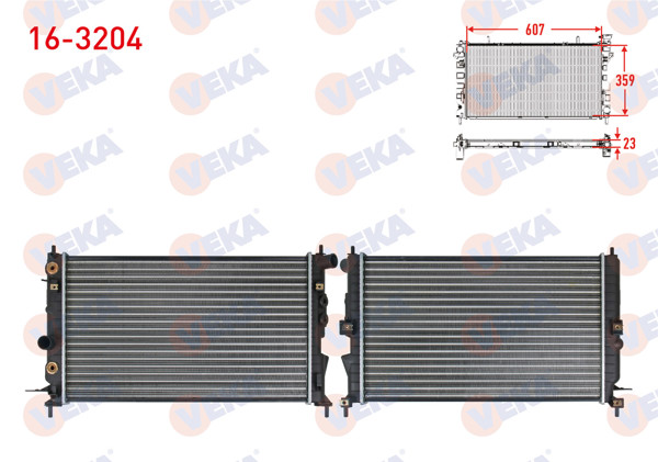 VEKA 16-3204 | Su Radyatörü Mekanik Opel Vectra B 1.6İ A-T 1995-2003