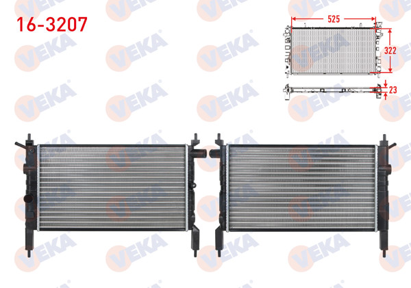 VEKA 16-3207 | Su Radyatörü Mekanik Opel Astra F 1.4İ M-T 1991-1998