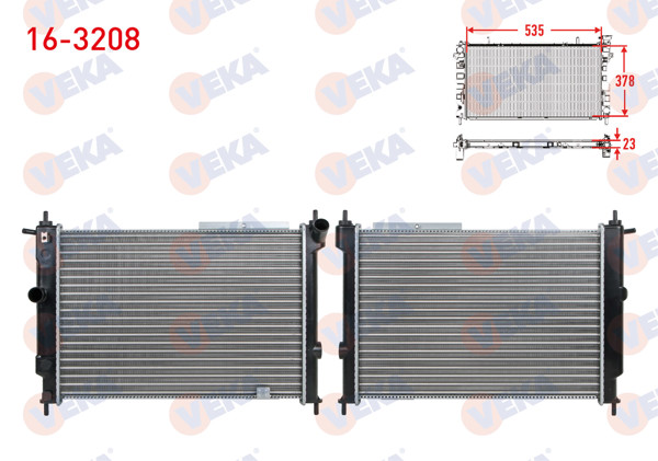 VEKA 16-3208 | Su Radyatörü Mekanik Opel Astra F 1.7 D M-T 1991-1998