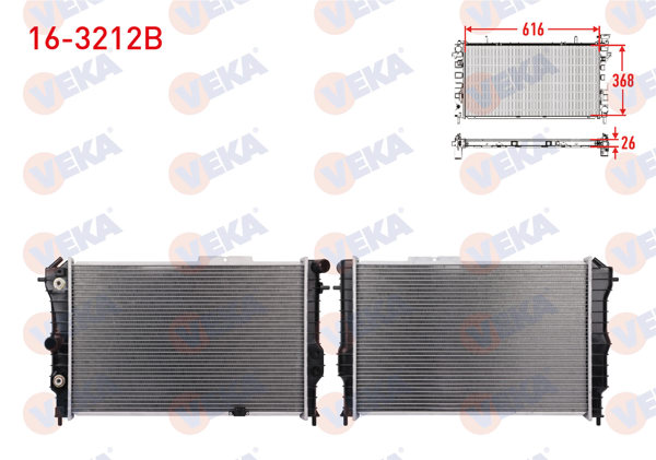 VEKA 16-3212B | Su Radyatörü Brazing Opel Vectra A 1.6 A-T 1989-1995