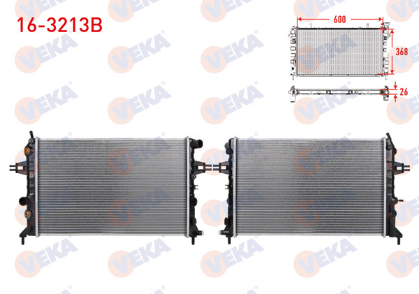 VEKA 16-3213B | Su Radyatörü Brazing Opel Astra G (F69) 1.4İ 16V A-T 1998-2005