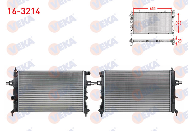 VEKA 16-3214 | Su Radyatörü Mekanik Opel Astra G (F69) 1.4 16V M-T Ac + /-1998-2005
