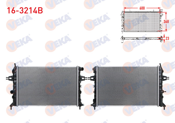 VEKA 16-3214B | Su Radyatörü Brazing Opel Astra G (F69) 1.4 16V M-T Ac + /-1998-2005