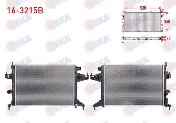 VEKA 16-3215B | Su Radyatörü Brazing Opel Corsa C 1.4 M-T 2000-2006