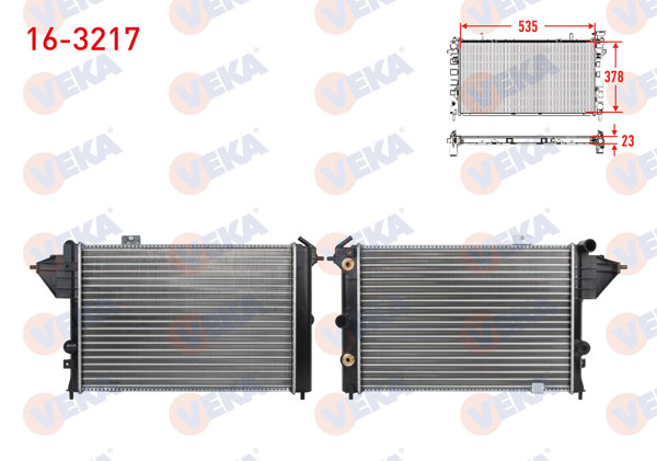 VEKA 16-3217 | Su Radyatörü Mekanik Opel Vectra A 1.8 A-T 1988-1995