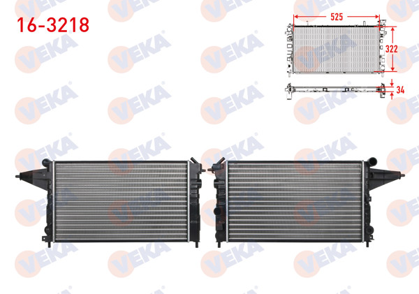 VEKA 16-3218 | Su Radyatörü Mekanik Opel Vectra A 1.4 M-T 1988-1995