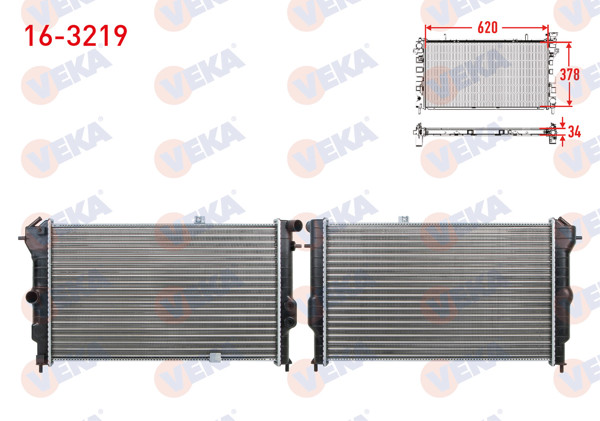 VEKA 16-3219 | Su Radyatörü Mekanik Opel Vectra A 1.6 M-T 1989-1995