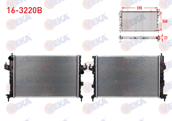 VEKA 16-3220B | Su Radyatörü Brazing Opel Corsa C 1.7 Dtı M-T 2000-2006