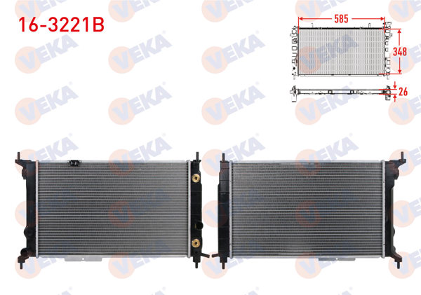 VEKA 16-3221B | Su Radyatörü Brazing Opel Astra F 1.4İ-1.6İ A-T Ac + 1991-2005
