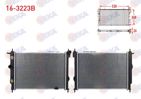 VEKA 16-3223B | Su Radyatörü Brazing Opel Astra F 1.6İ 16V A-T Ac-1991-2002