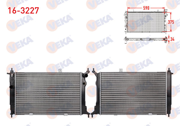 VEKA 16-3227 | Su Radyatörü Mekanik Opel Astra F 1.4İ M-T 1991-1998