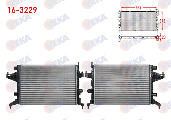 VEKA 16-3229 | Su Radyatörü Mekanik Opel Corsa C 1.0İ 12V M-T 2000-2006