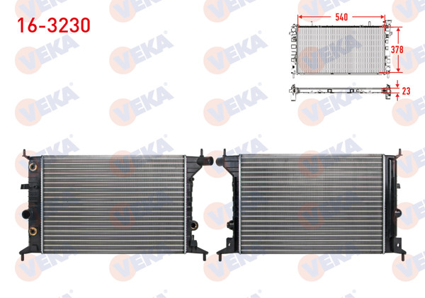 VEKA 16-3230 | Su Radyatörü Mekanik Opel Vectra B 1.6İ A-T Ac-1995-2003
