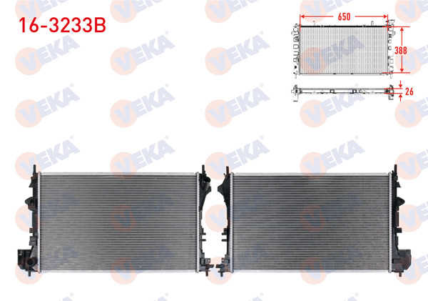 VEKA 16-3233B | Su Radyatörü Brazing Opel Vectra C 1.6 16V M-T 2002-2008