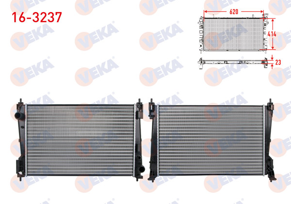 VEKA 16-3237 | Su Radyatörü Mekanik Opel Corsa D 1.3 CDTI 75 Hp (Z13dtj) Ac + /-A-T / M-T 2006-2014