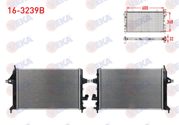 VEKA 16-3239B | Su Radyatörü Brazing Opel Astra G (F69) 1.7 TD M-T 1998-2005