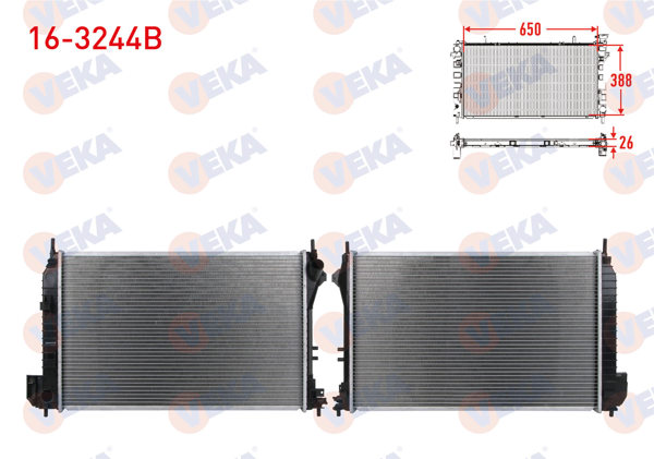 VEKA 16-3244B | Su Radyatörü Brazing Opel Vectra C 2.0 Dtı M-T 2002-2008