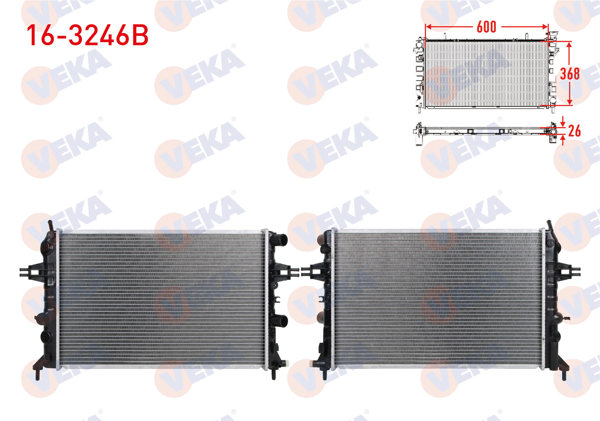VEKA 16-3246B | Su Radyatörü Brazing Opel Astra G (F69) 1.2 16V M-T Ac + 1998-2005