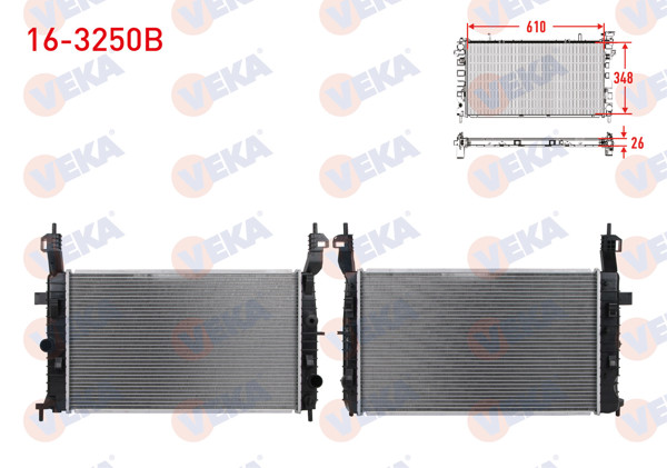 VEKA 16-3250B | Su Radyatörü Brazing Opel Meriva A 1.7 CDTI M-T 2003-2010