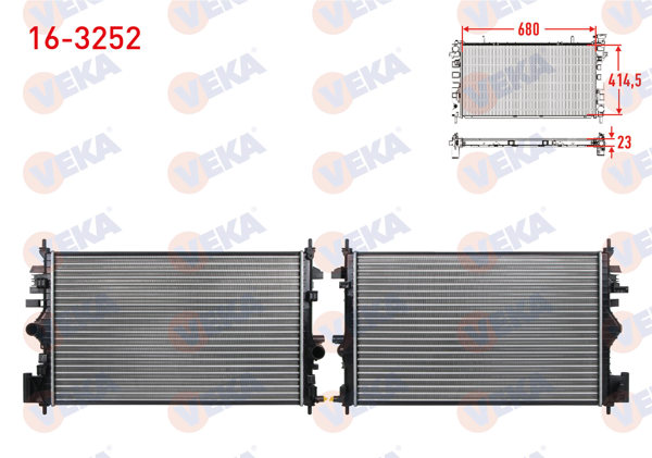 VEKA 16-3252 | Su Radyatörü Mekanik Opel Insignia 1.6 T M-T Ac + /-2008 -