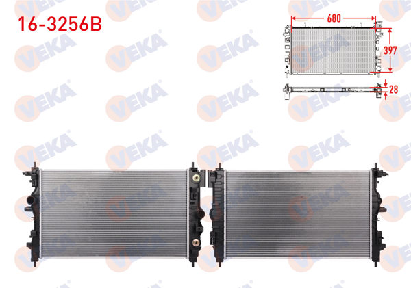 VEKA 16-3256B | Su Radyatörü Brazing Opel Astra J 1.4İ A-T Ac + /-2009-2016