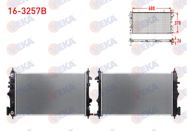 VEKA 16-3257B | Su Radyatörü Brazing Opel Insignia 2.0 CDTI A-T Ac + 2008 -