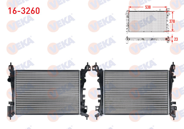 VEKA 16-3260 | Su Radyatörü Mekanik Opel Corsa D 1.2 (Xel) (Xer) M-T Ac + 2006-2014
