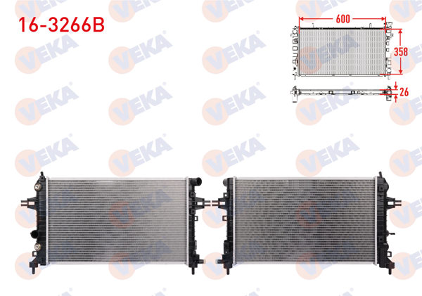 VEKA 16-3266B | Su Radyatörü Brazing Opel Astra H 1.6İ A-T 2004-2010