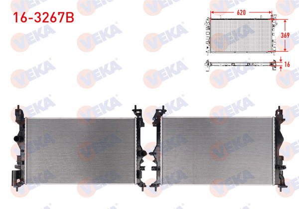 VEKA 16-3267B | Su Radyatörü Brazing Opel Corsa E 1.3 CDTI M-T Ac + /-2014 -