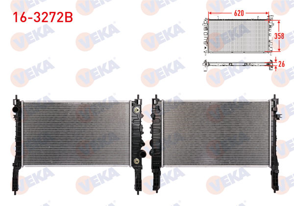 VEKA 16-3272B | Su Radyatörü Brazing Opel Mokka 1.4 A-T Ac + /-2012 -