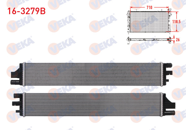 VEKA 16-3279B | Su Radyatörü İlave Brazing Opel Movano B 2.3 DCI 2010-/ Renault Master III 2.3 DCI 2010 -