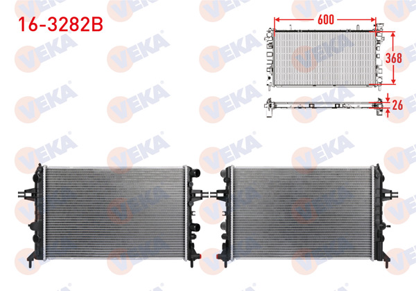 VEKA 16-3282B | Su Radyatörü Brazing Opel Astra G 1.6 2000-2009