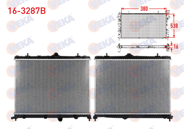 VEKA 16-3287B | Su Radyatörü Brazing Opel Corsa F Edıtıon 1.2, 1.5 100 Hp At8 / Mokka / Peugeot 208 II / 2008 II / 1.2 Puretech, 1.5 Bluehdi / Ds 3 1.2 Puretech