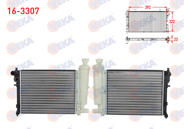 VEKA 16-3307 | Su Radyatörü Mekanik Peugeot 106 II 1.1İ M-T (Kısa) 1996-2002